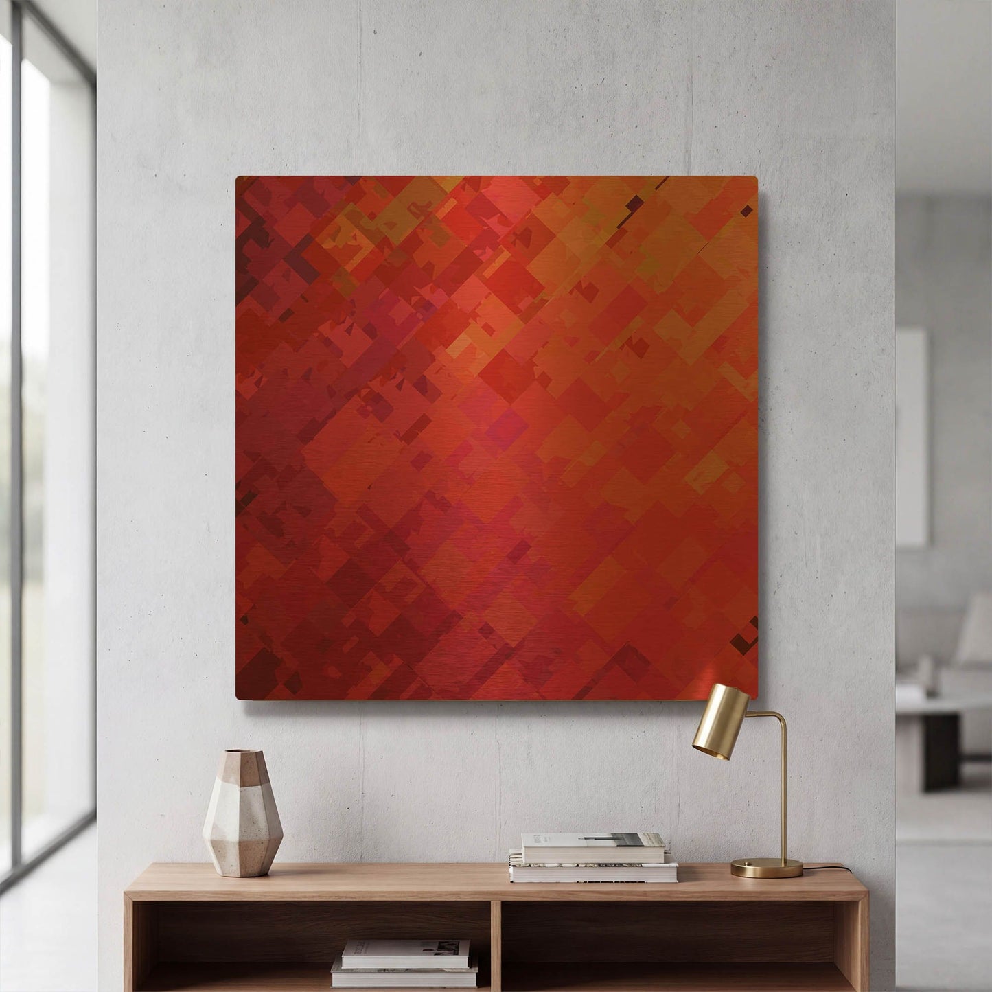 'Purple & Orange' By Shandra Smith Gold Metal Wall Art