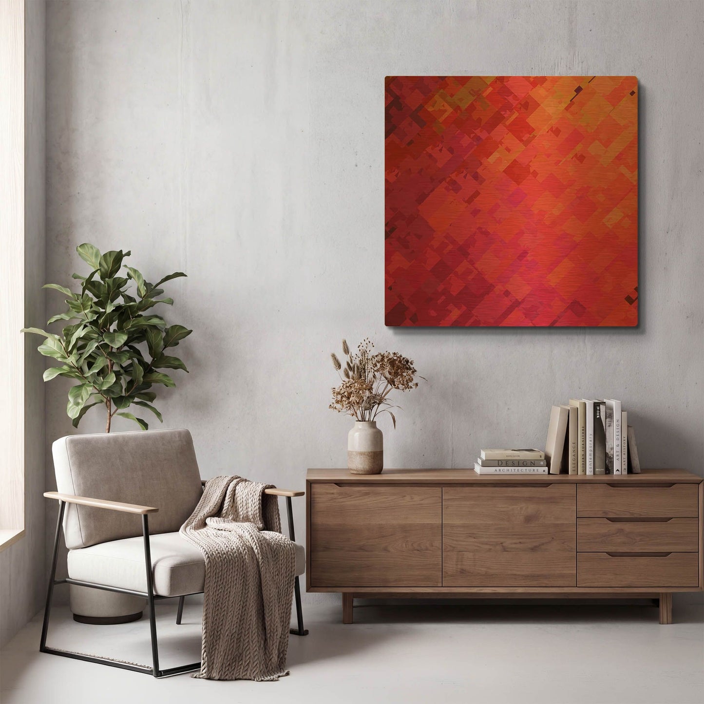 'Purple & Orange' By Shandra Smith Gold Metal Wall Art