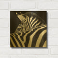 'Zebra III' By Debra Van Swearingen Gold Metal Wall Art