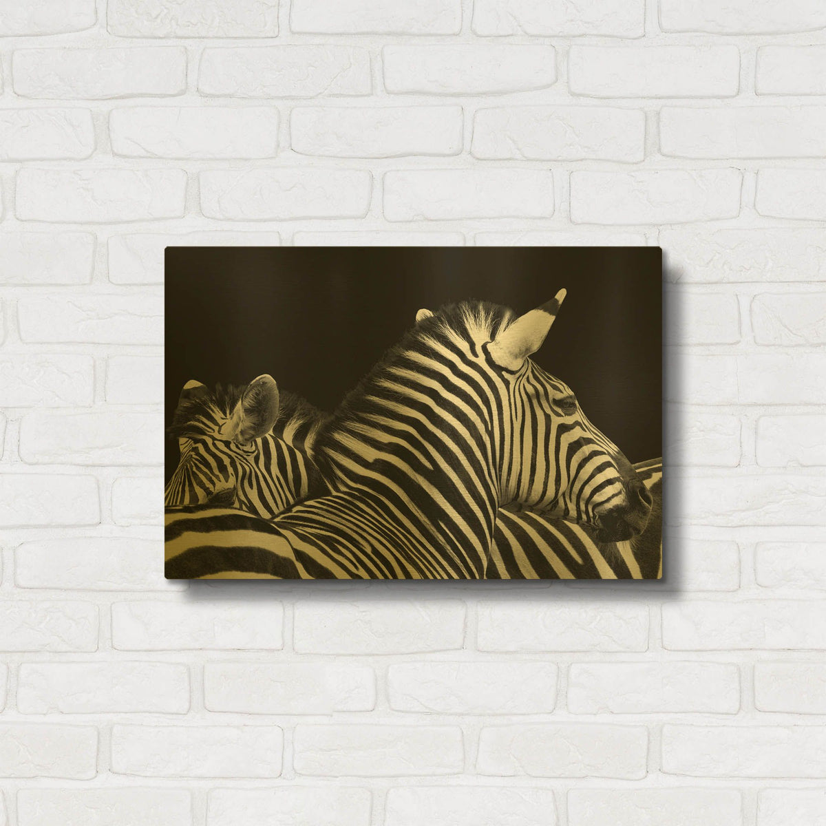 'Zebra I' By Debra Van Swearingen Gold Metal Wall Art