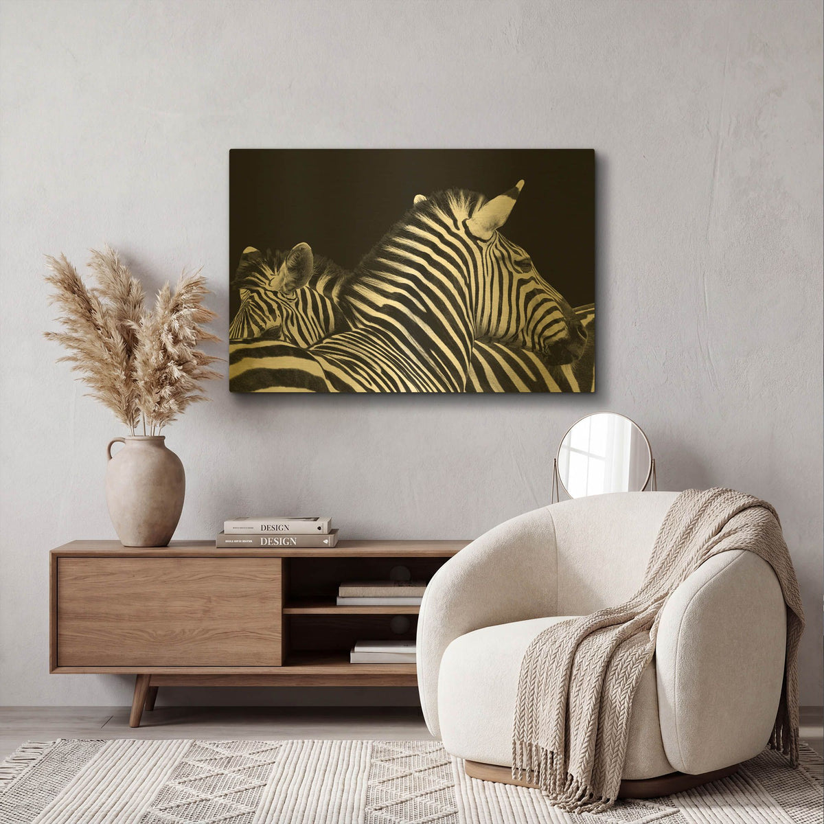 'Zebra I' By Debra Van Swearingen Gold Metal Wall Art