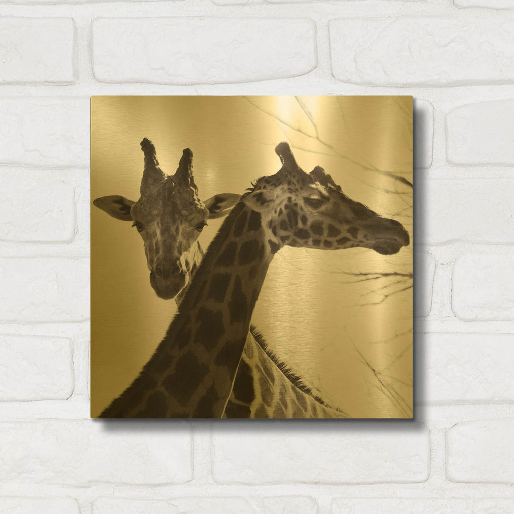 'Giraffe II' By Debra Van Swearingen Gold Metal Wall Art