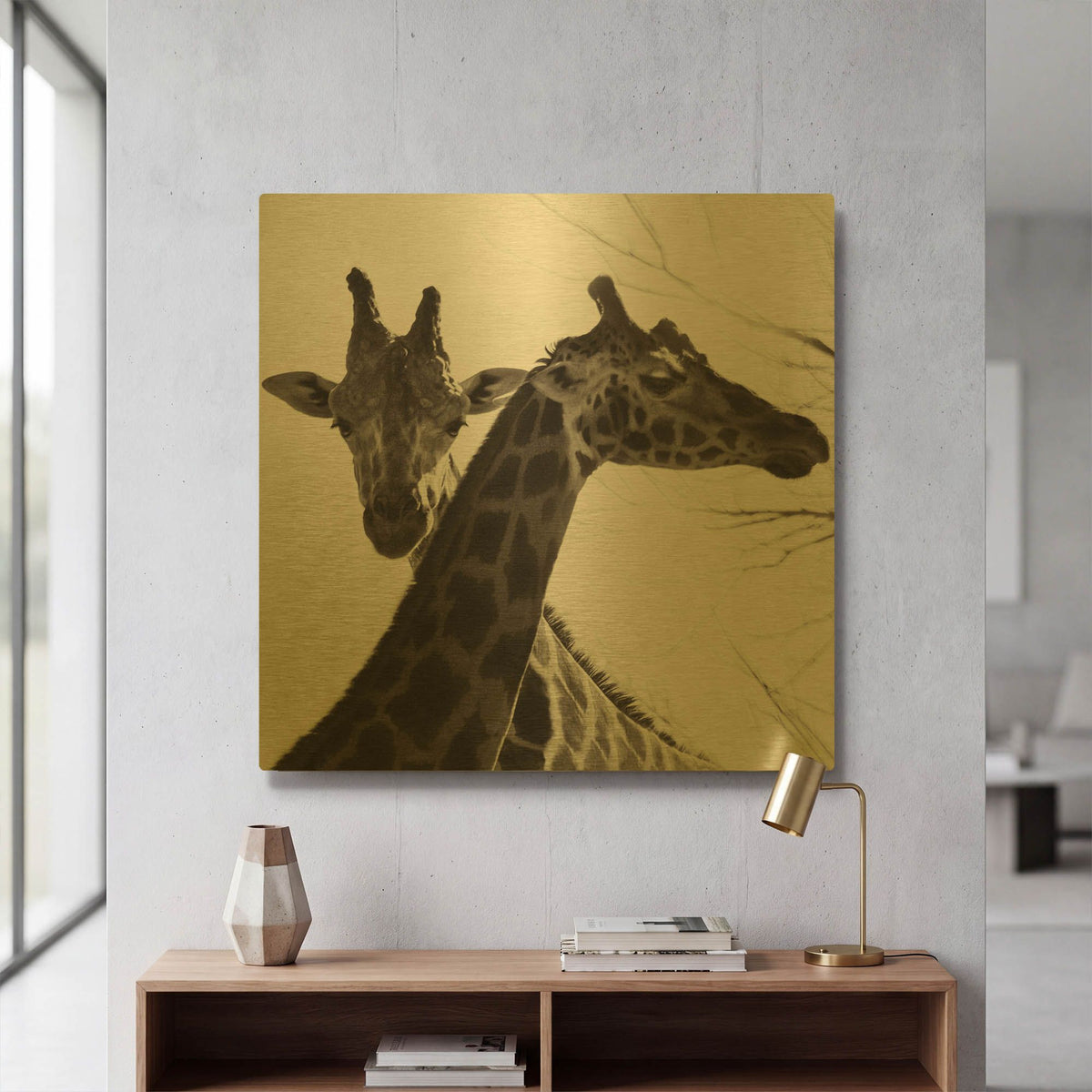 'Giraffe II' By Debra Van Swearingen Gold Metal Wall Art