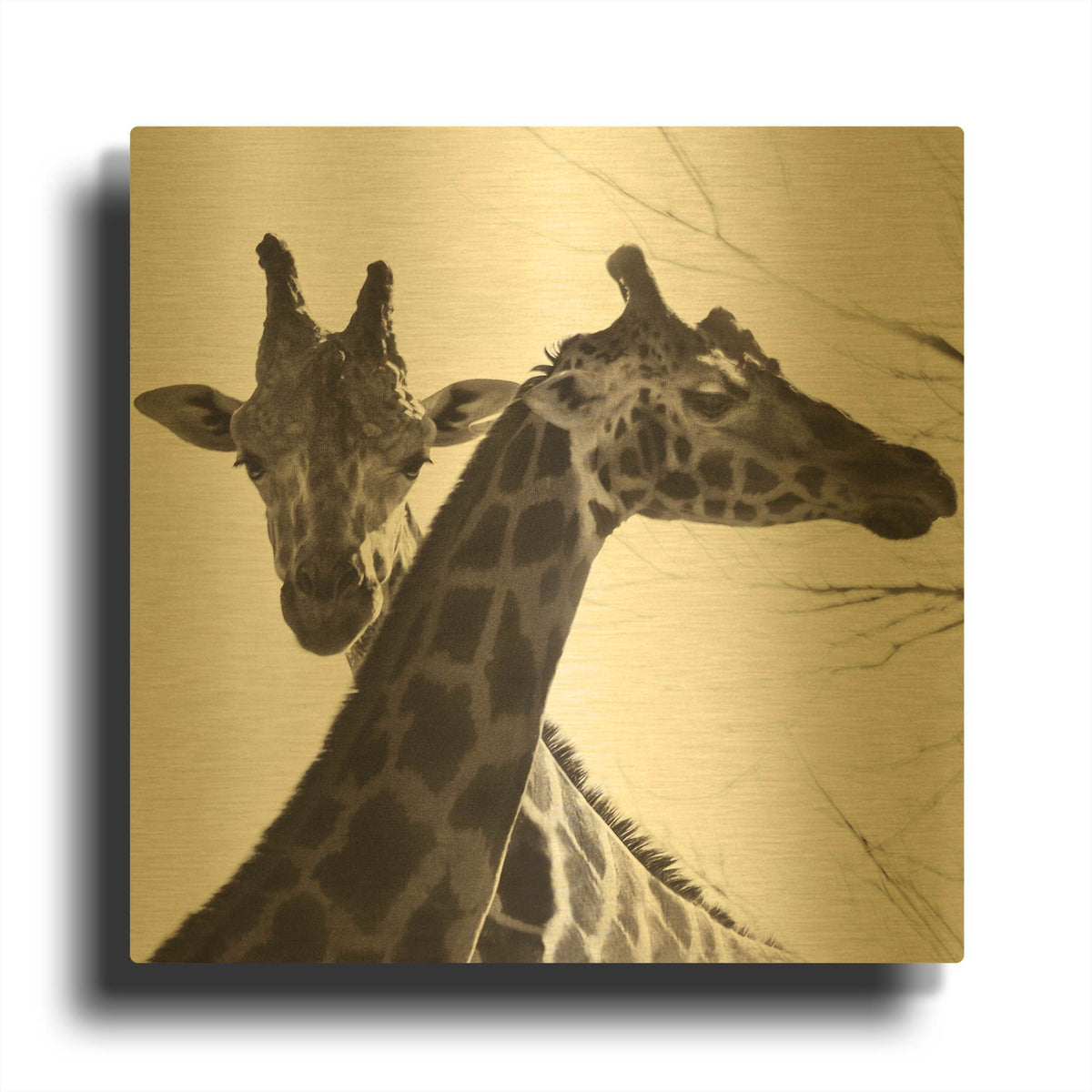 'Giraffe II' By Debra Van Swearingen Gold Metal Wall Art