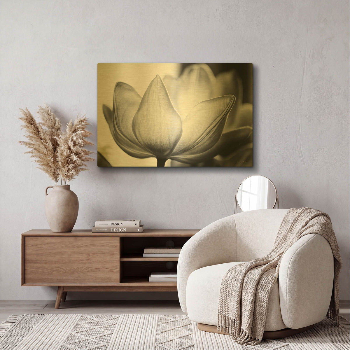 'Translucent Tulips VI' By Debra Van Swearingen Gold Metal Wall Art