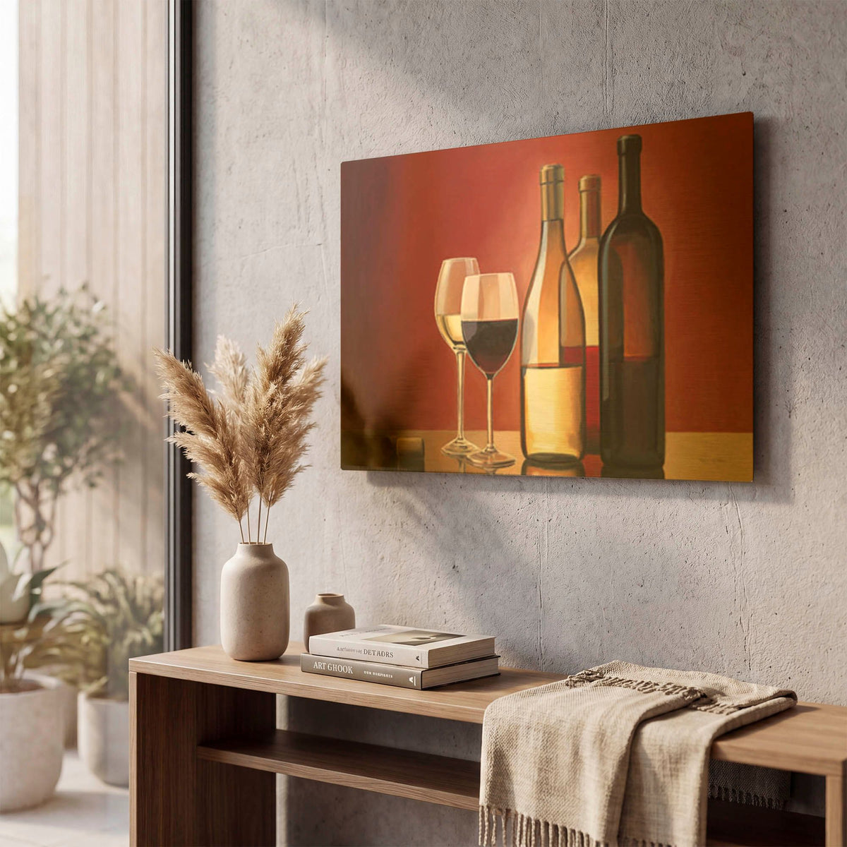 'Wine Trio' By Marco Fabiano Gold Metal Wall Art