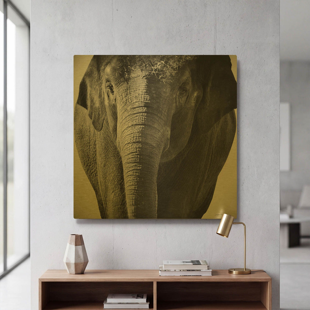'Elephant I' By Debra Van Swearingen Gold Metal Wall Art