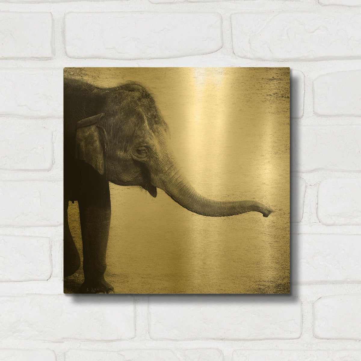 'Elephant II' By Debra Van Swearingen Gold Metal Wall Art