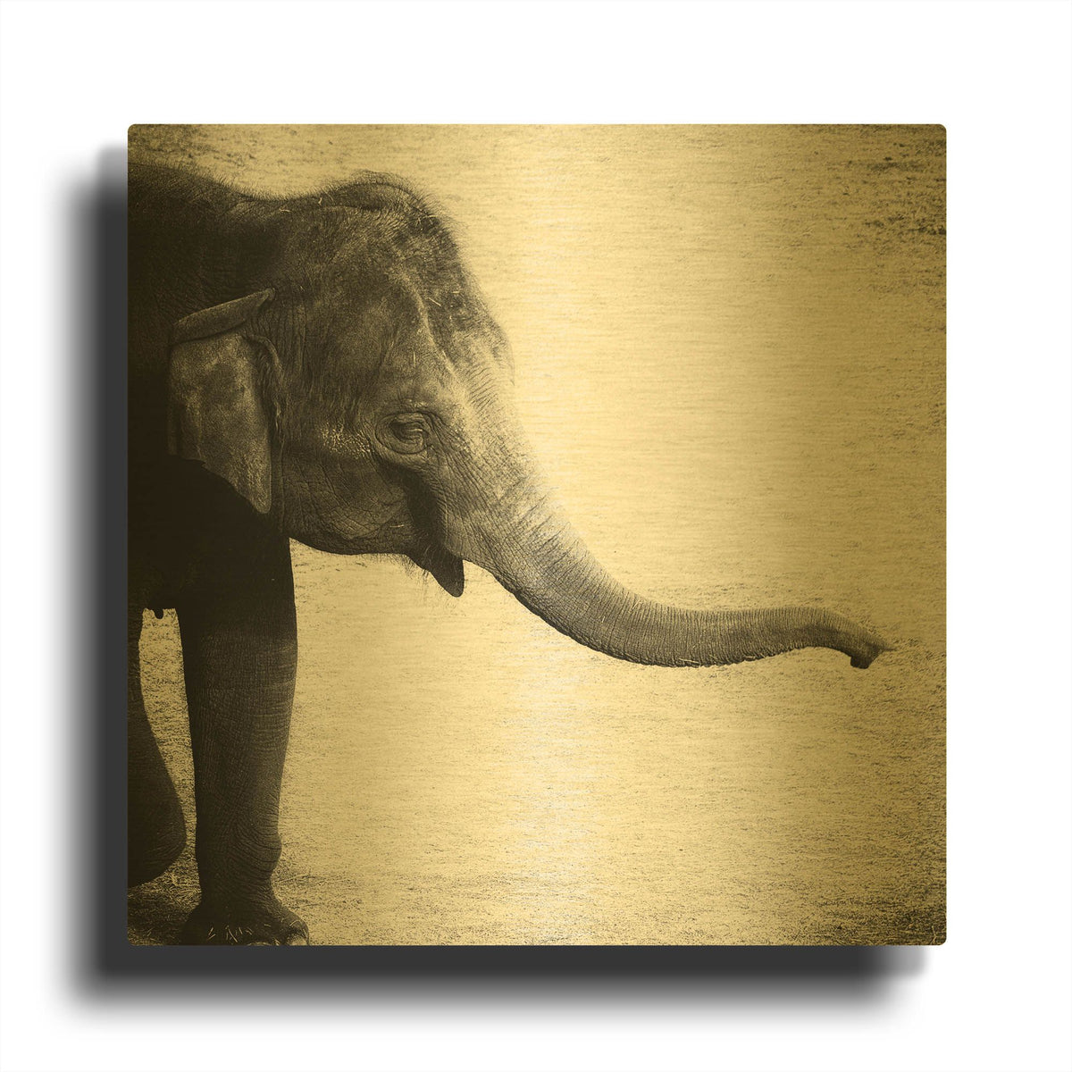 'Elephant II' By Debra Van Swearingen Gold Metal Wall Art