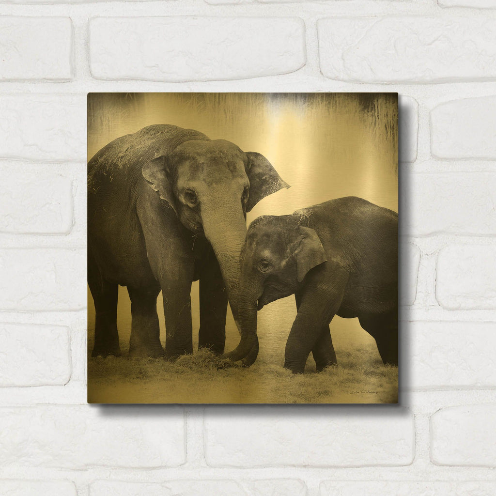 'Elephant III' By Debra Van Swearingen Gold Metal Wall Art