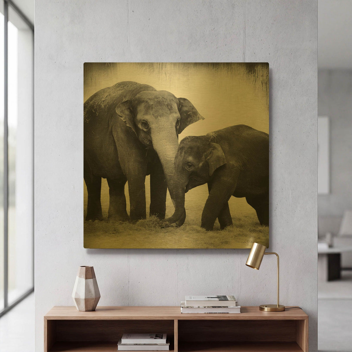 'Elephant III' By Debra Van Swearingen Gold Metal Wall Art