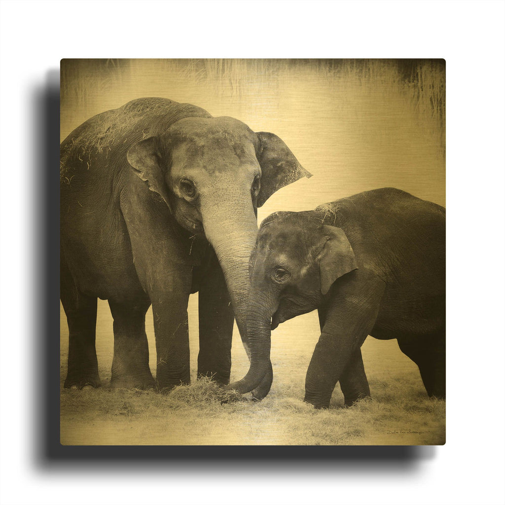'Elephant III' By Debra Van Swearingen Gold Metal Wall Art