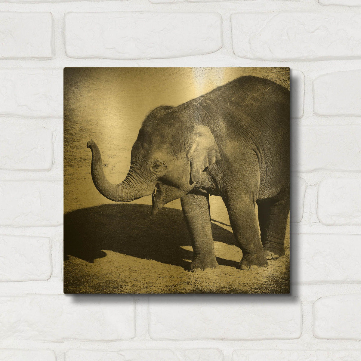 'Elephant IV' By Debra Van Swearingen Gold Metal Wall Art
