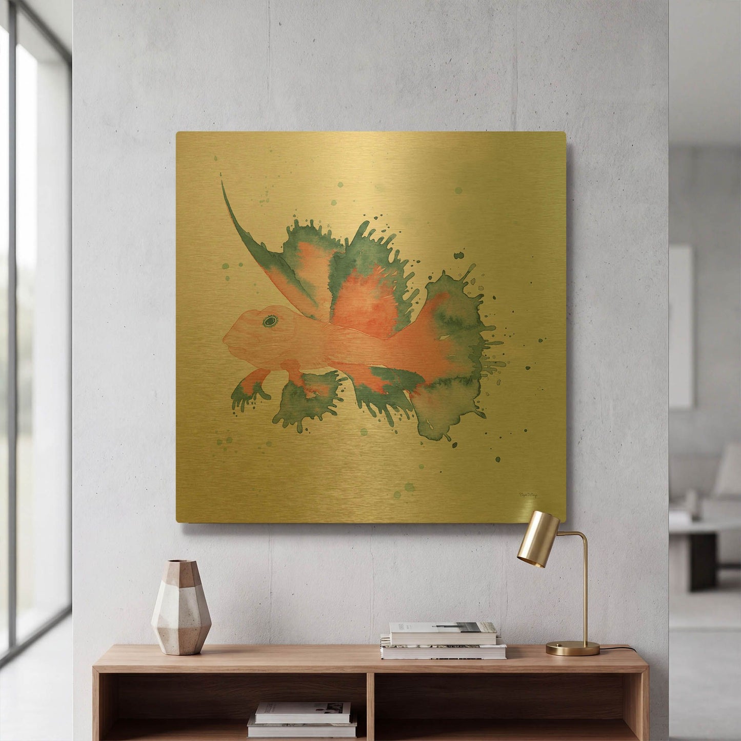 'Splash VI' By Elyse DeNeige Gold Metal Wall Art