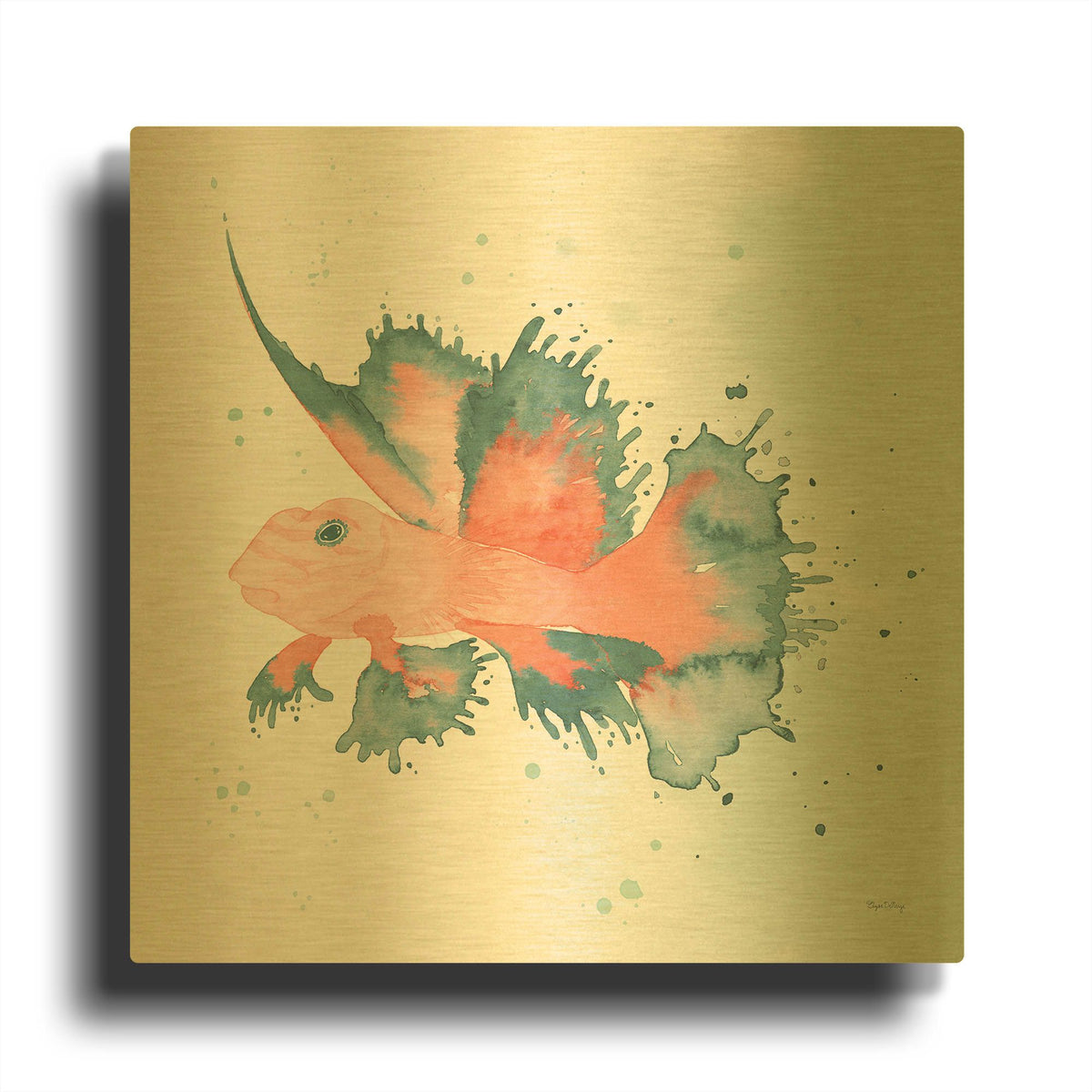 'Splash VI' By Elyse DeNeige Gold Metal Wall Art