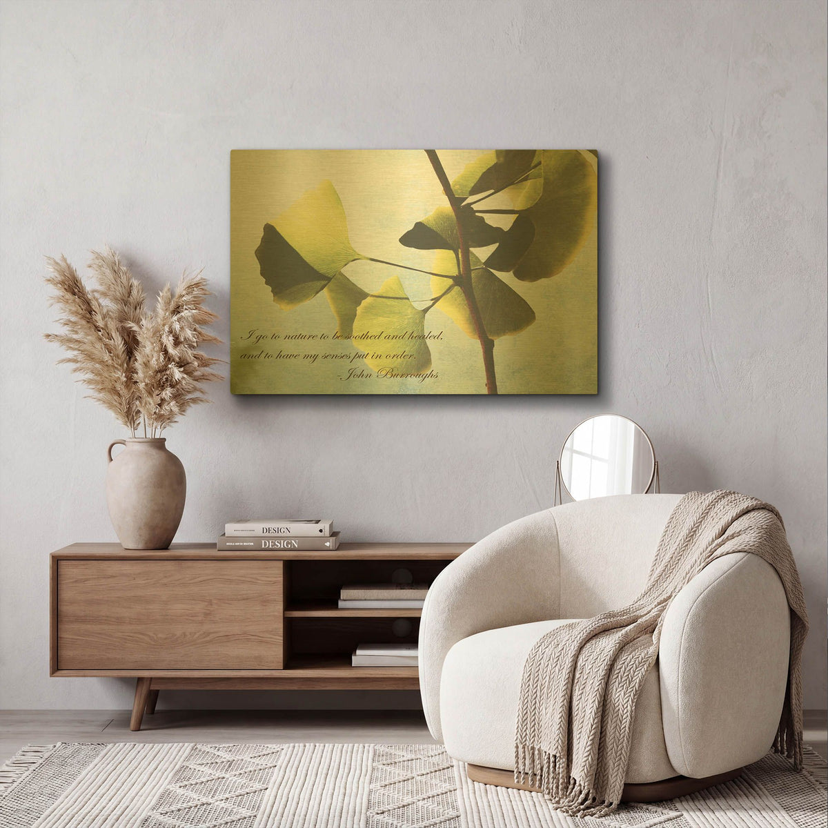 'Delicate Ginkgo' By Debra Van Swearingen Gold Metal Wall Art