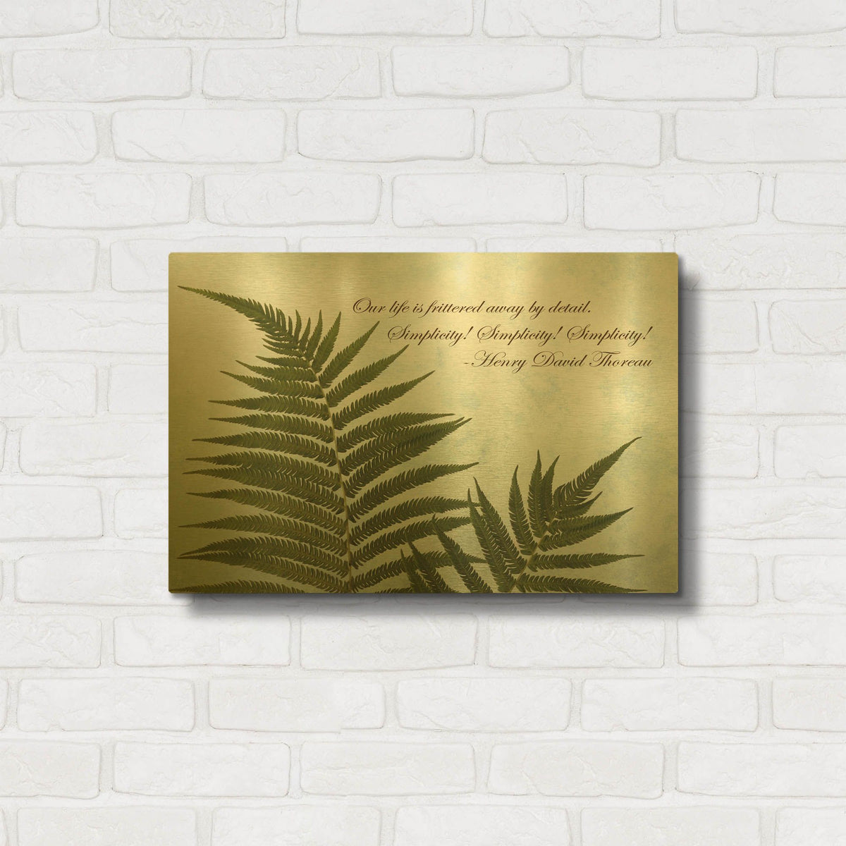 'Delicate Fern' By Debra Van Swearingen Gold Metal Wall Art