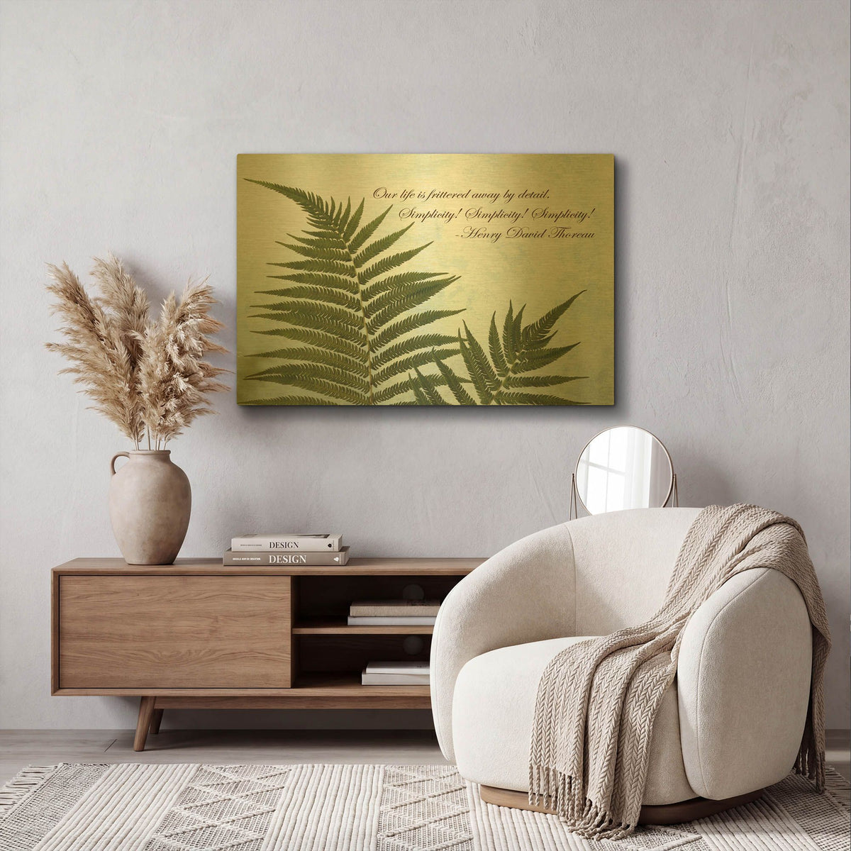 'Delicate Fern' By Debra Van Swearingen Gold Metal Wall Art