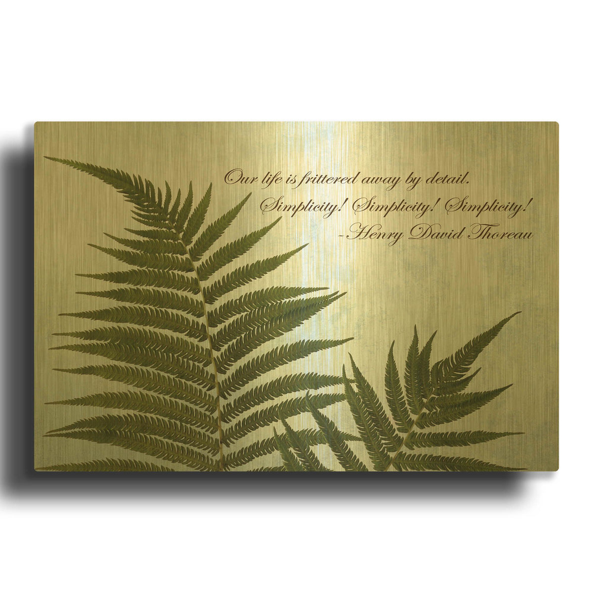 'Delicate Fern' By Debra Van Swearingen Gold Metal Wall Art