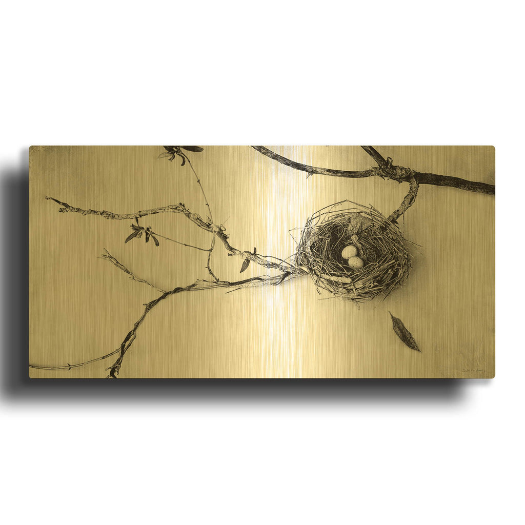'Nest and Branch II' By Debra Van Swearingen Gold Metal Wall Art
