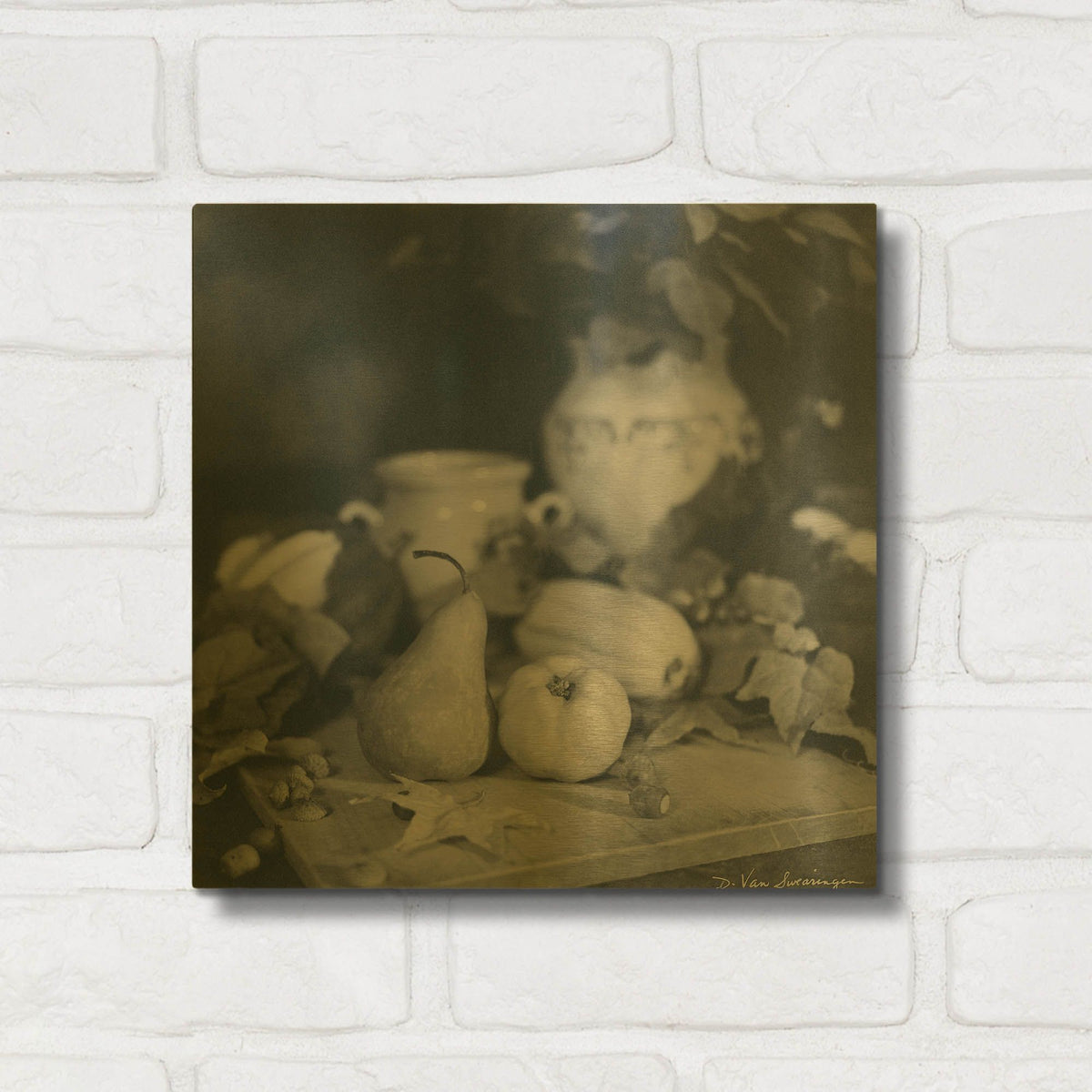 'Quince Pear' By Debra Van Swearingen Gold Metal Wall Art