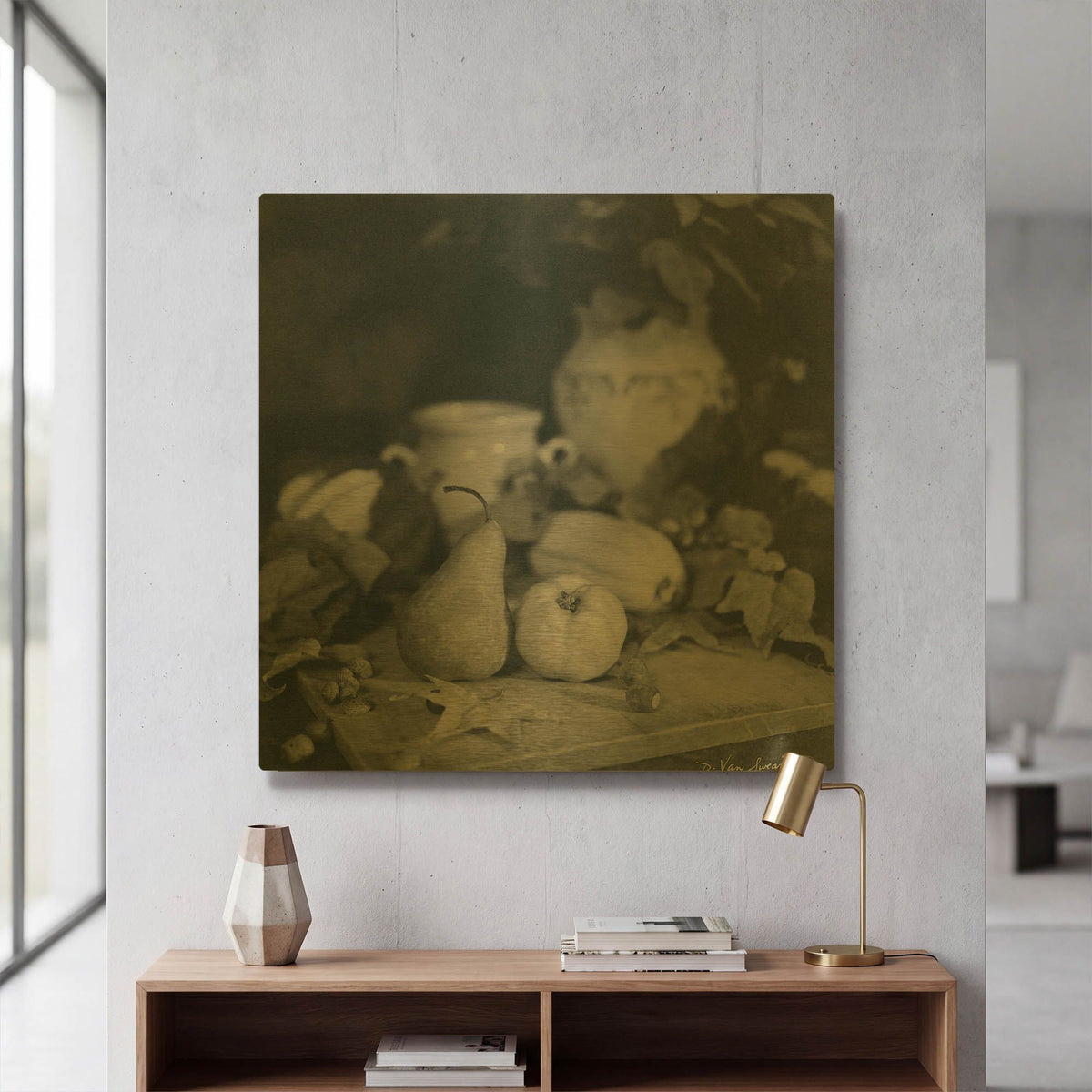 'Quince Pear' By Debra Van Swearingen Gold Metal Wall Art
