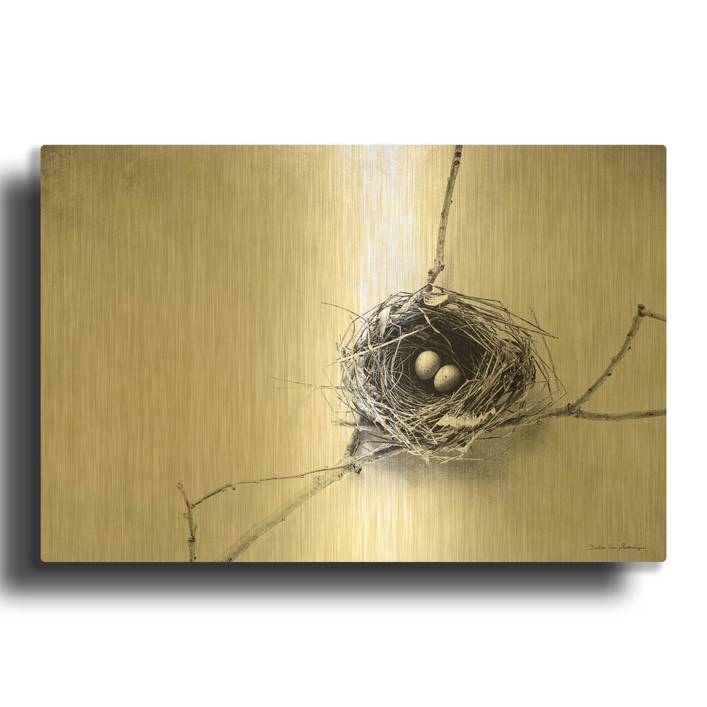 'Nest and Branch IV' By Debra Van Swearingen Gold Metal Wall Art
