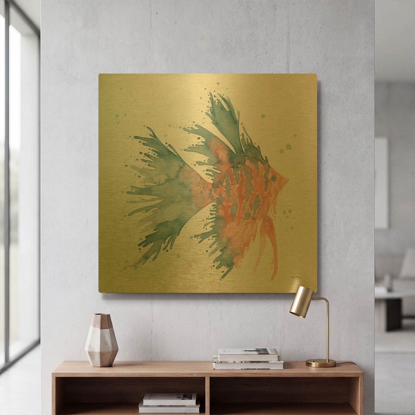 'Splash V' By Elyse DeNeige Gold Metal Wall Art