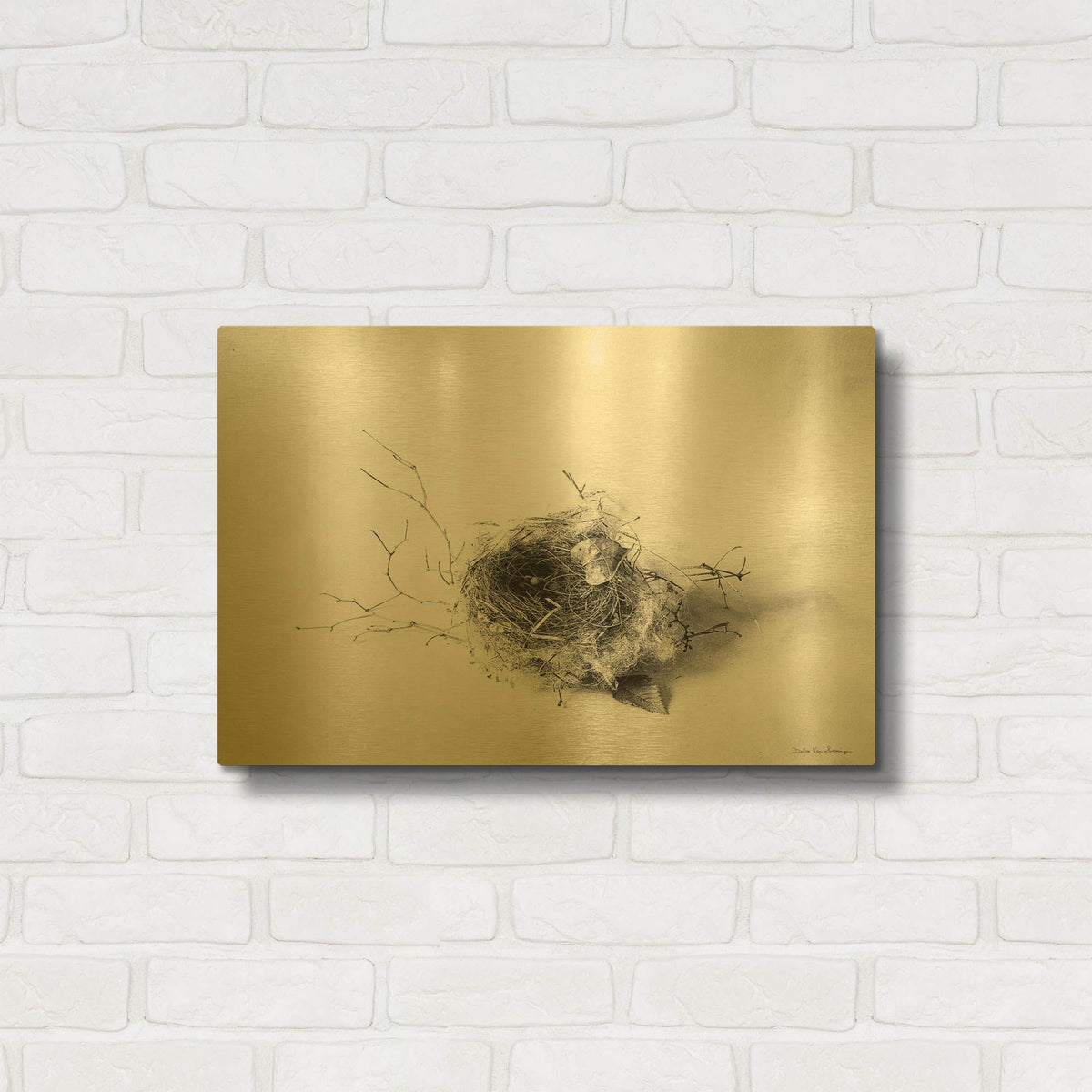 'Nestled III' By Debra Van Swearingen Gold Metal Wall Art
