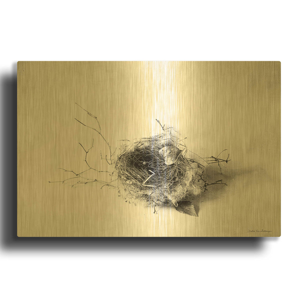 'Nestled III' By Debra Van Swearingen Gold Metal Wall Art