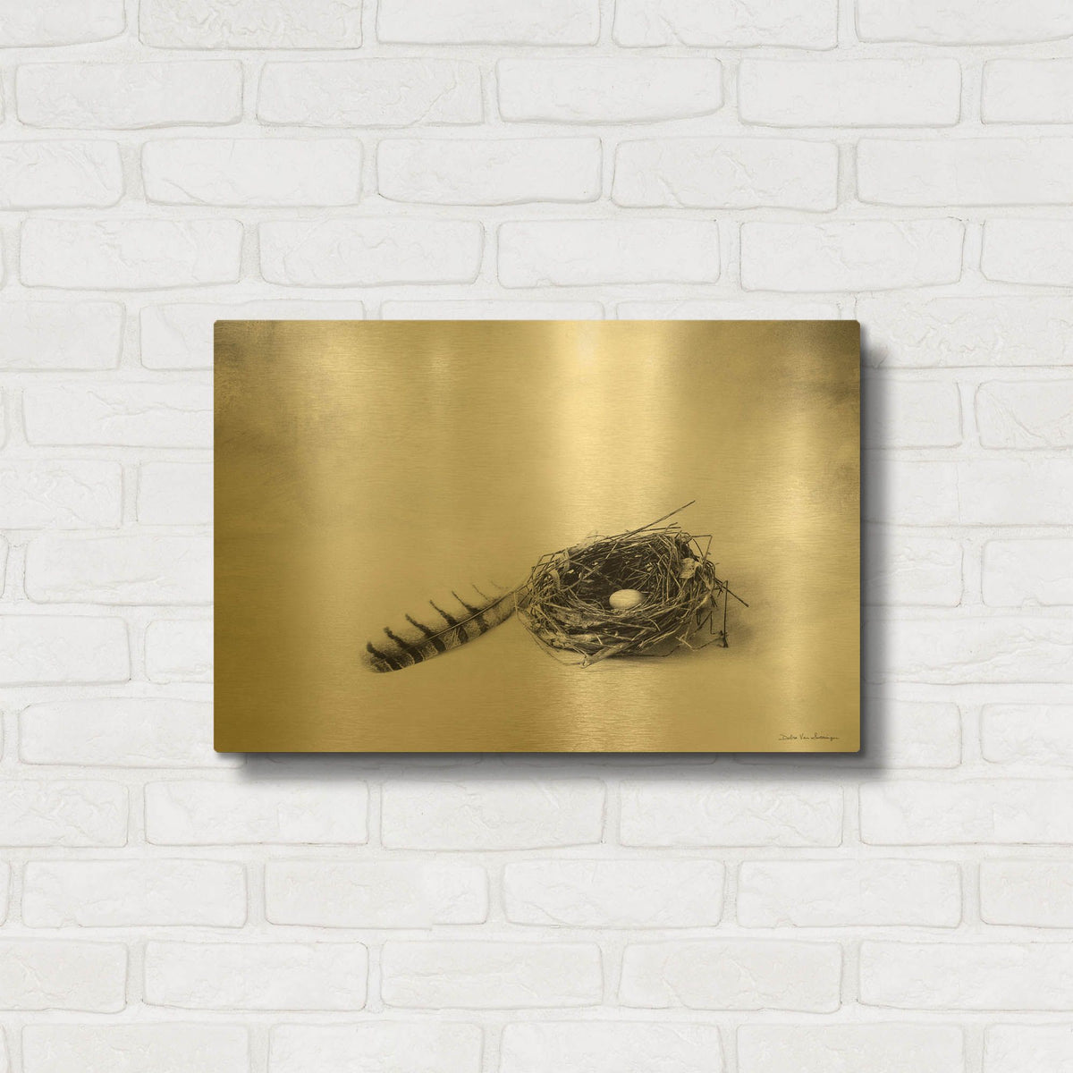 'Nestled IV' By Debra Van Swearingen Gold Metal Wall Art
