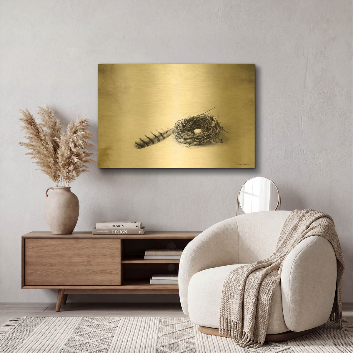 'Nestled IV' By Debra Van Swearingen Gold Metal Wall Art