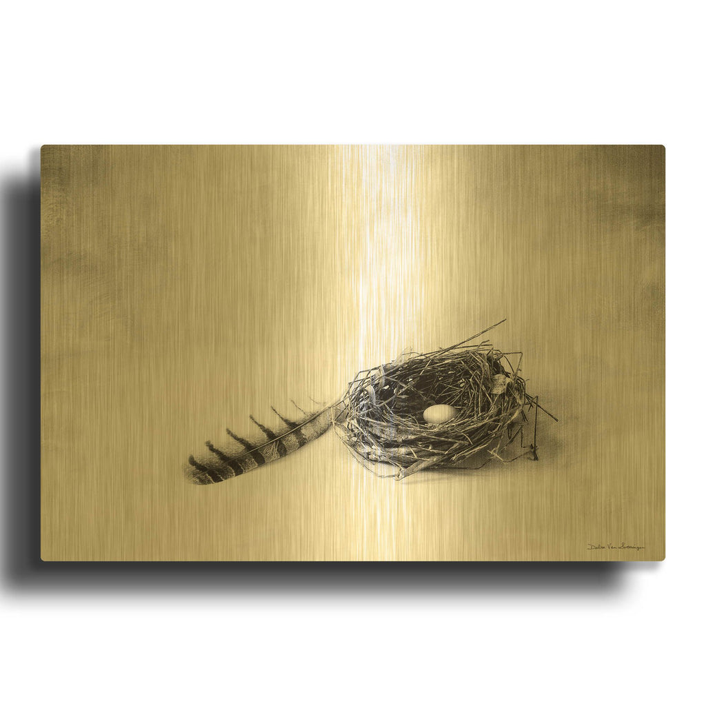 'Nestled IV' By Debra Van Swearingen Gold Metal Wall Art