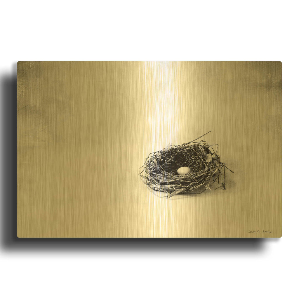 'Nestled V' By Debra Van Swearingen Gold Metal Wall Art