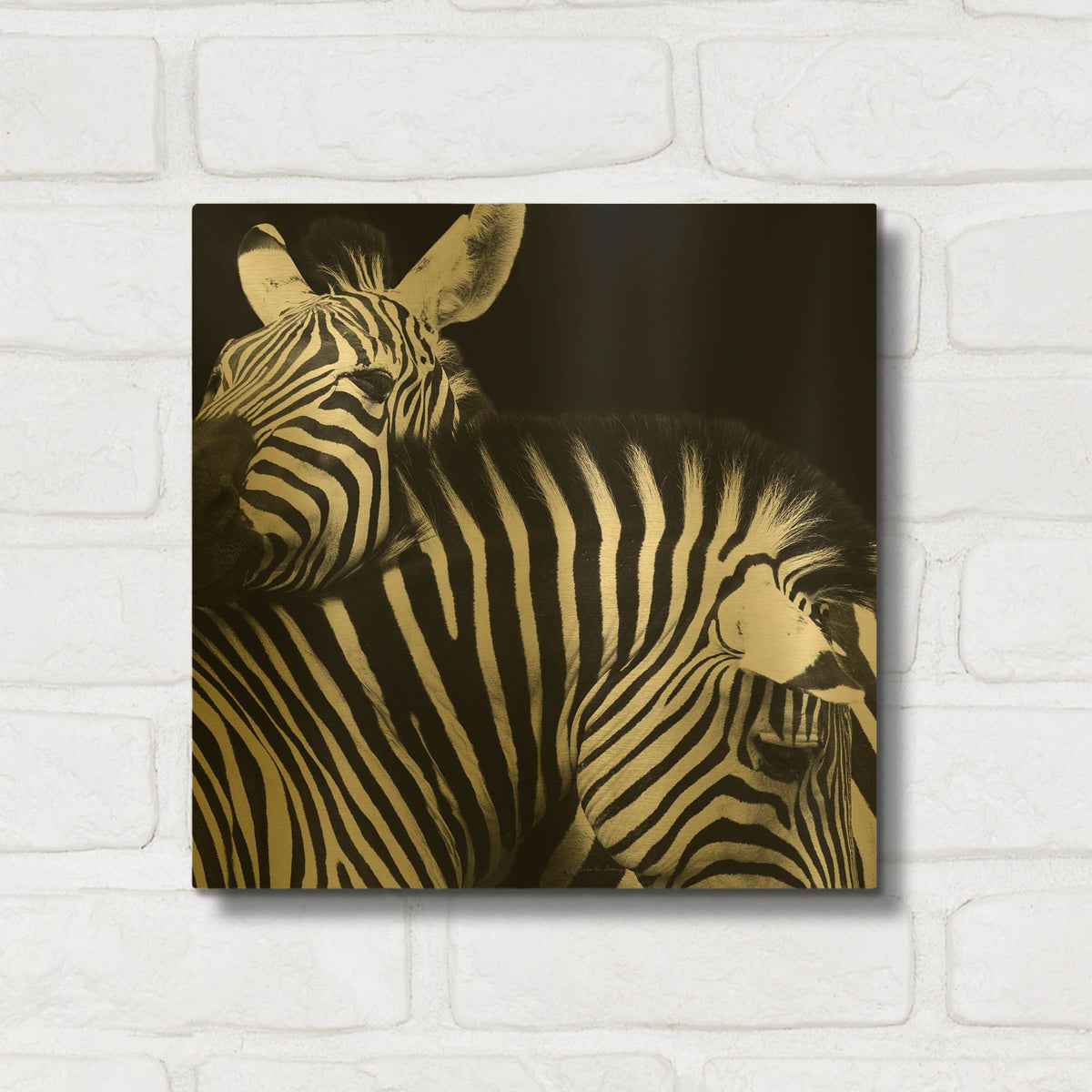 'Zebra VI' By Debra Van Swearingen Gold Metal Wall Art