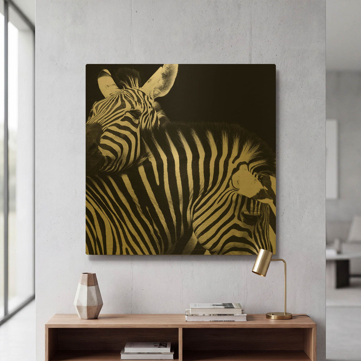 'Zebra VI' By Debra Van Swearingen Gold Metal Wall Art