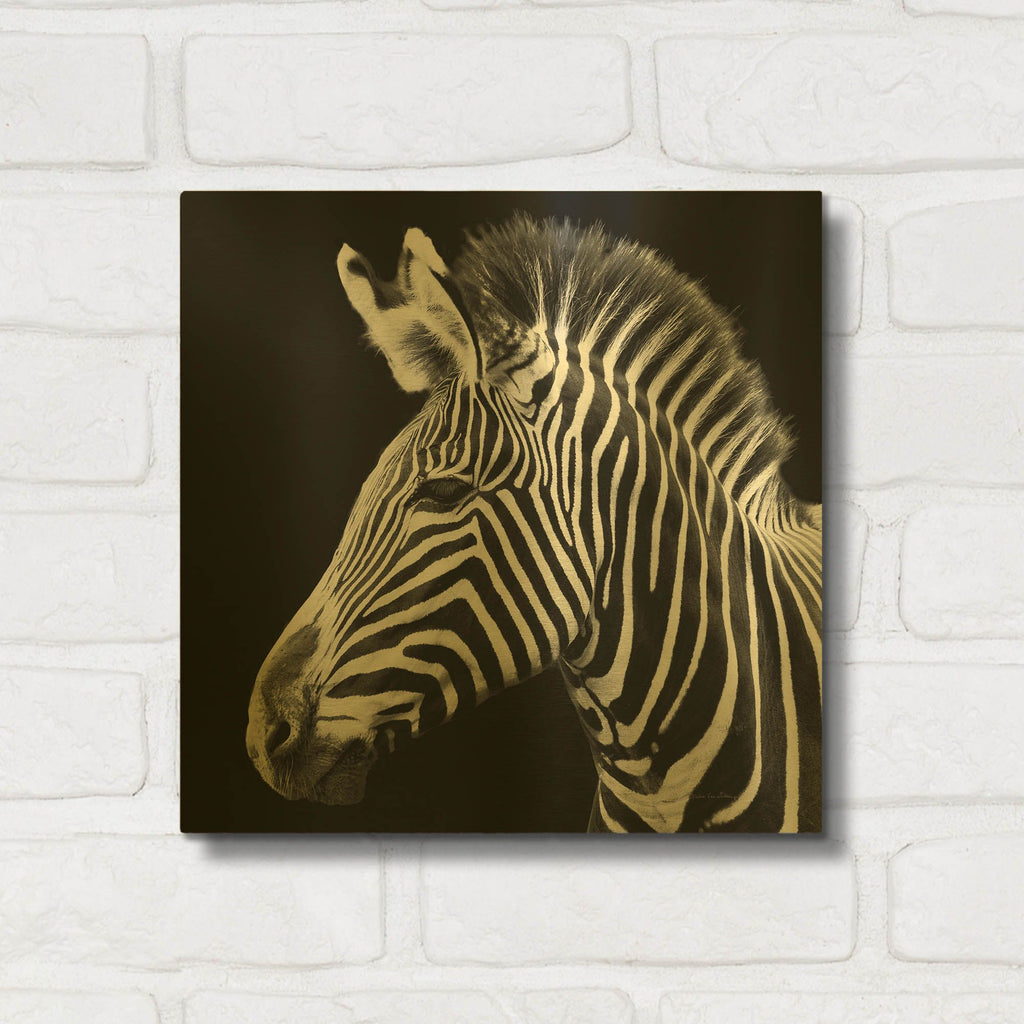 'Zebra VII' By Debra Van Swearingen Gold Metal Wall Art