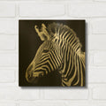 'Zebra VII' By Debra Van Swearingen Gold Metal Wall Art
