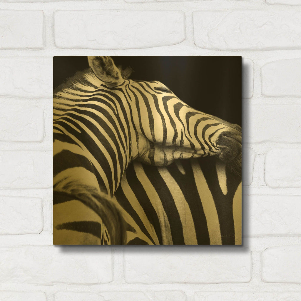 'Zebra VIII' By Debra Van Swearingen Gold Metal Wall Art