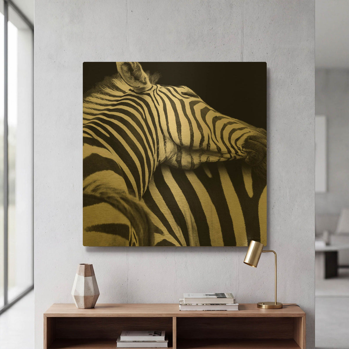 'Zebra VIII' By Debra Van Swearingen Gold Metal Wall Art
