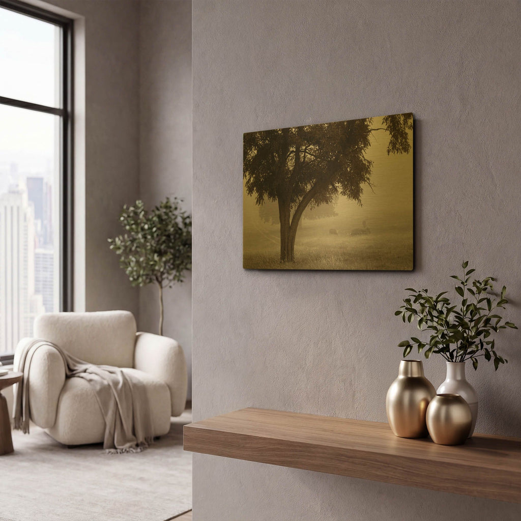 'Calm Mist' By Debra Van Swearingen Gold Metal Wall Art