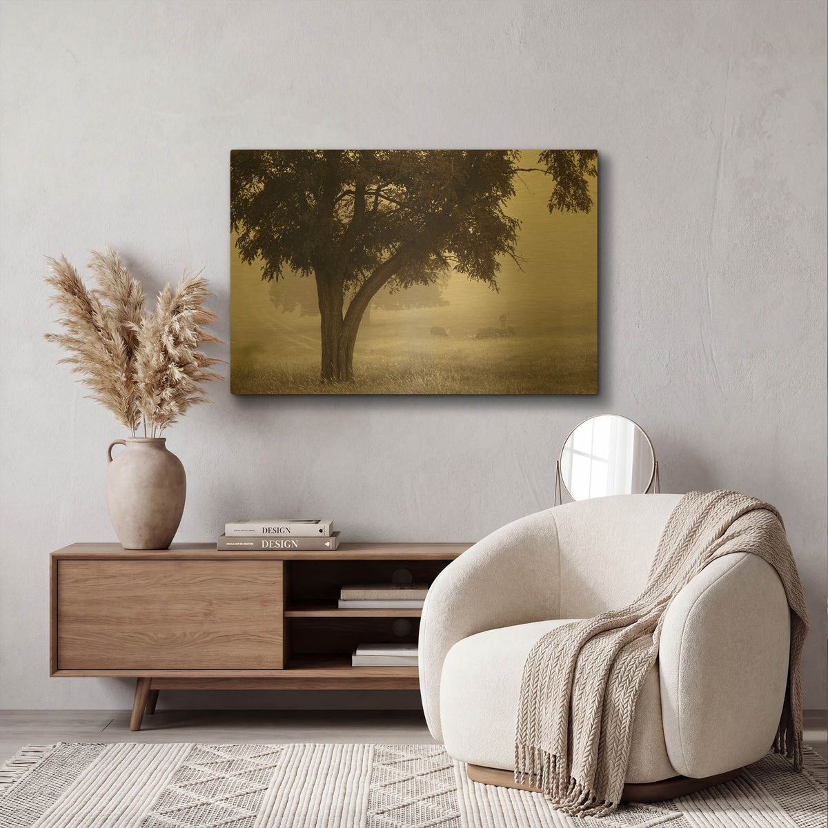 'Calm Mist' By Debra Van Swearingen Gold Metal Wall Art