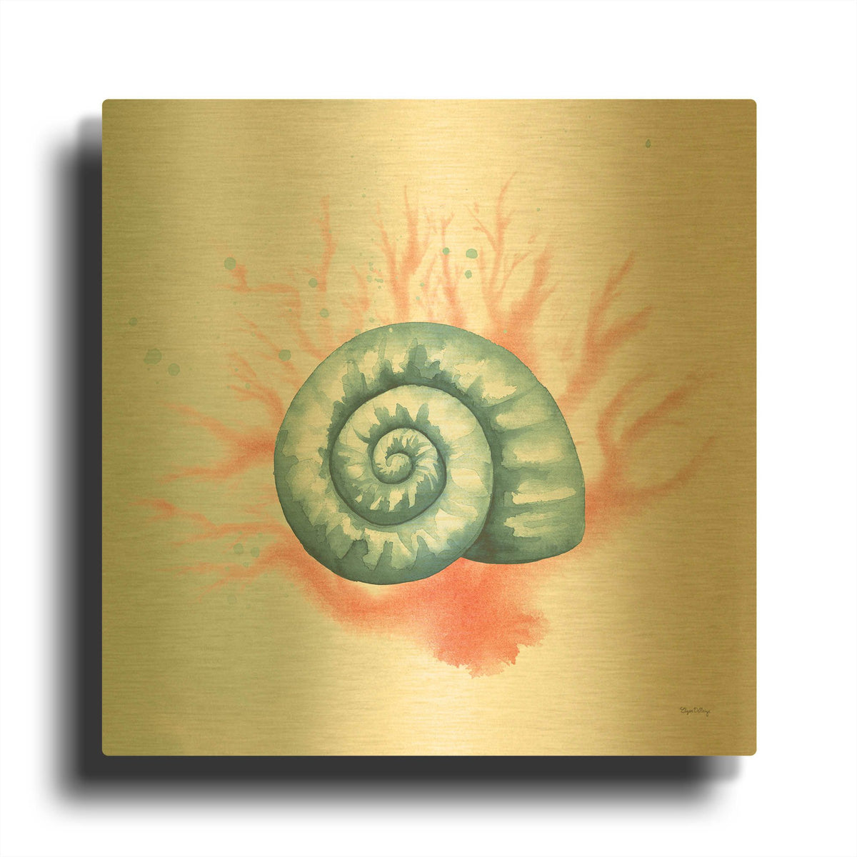 'Splash I' By Elyse DeNeige Gold Metal Wall Art