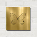 'Butterfly I B&W' By Debra Van Swearingen Gold Metal Wall Art