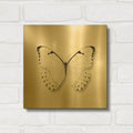 'Butterfly II B&W' By Debra Van Swearingen Gold Metal Wall Art