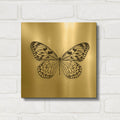 'Butterfly V B&W' By Debra Van Swearingen Gold Metal Wall Art