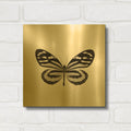 'Butterfly VIII B&W' By Debra Van Swearingen Gold Metal Wall Art