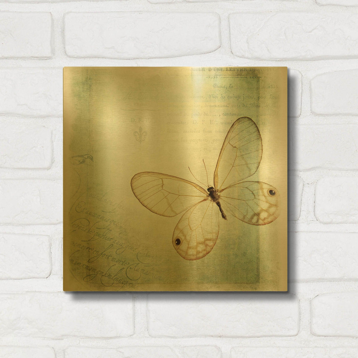 'Floating Butterfly I' By Debra Van Swearingen Gold Metal Wall Art