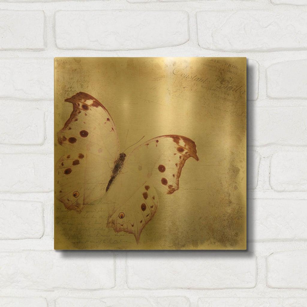 'Floating Butterfly II' By Debra Van Swearingen Gold Metal Wall Art