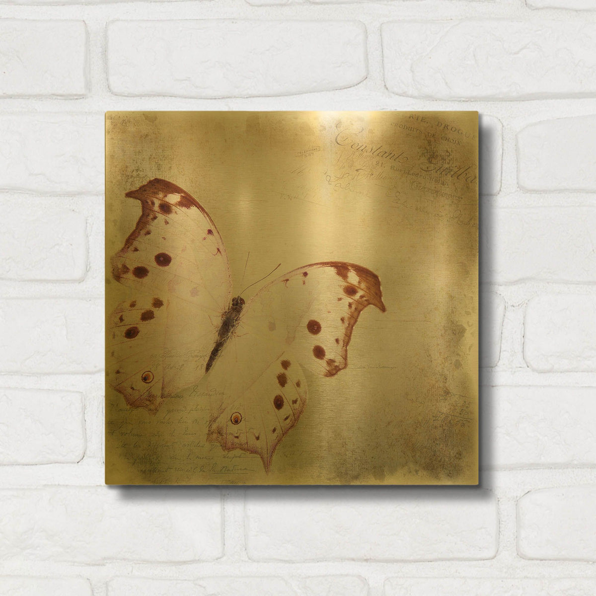 'Floating Butterfly II' By Debra Van Swearingen Gold Metal Wall Art